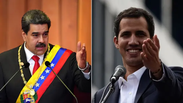 Montagemlucky slots paga mesmofotoslucky slots paga mesmoNicolás Maduro e Juan Guaidó discursando