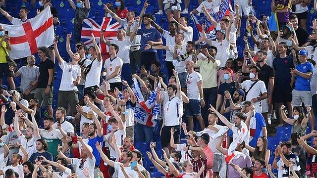 Officially, there were up to 2,300 Europe-based England fans in Rome
