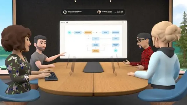 El lugar de trabajo imaginado por Facebook tiene salas de reuniones virtuales