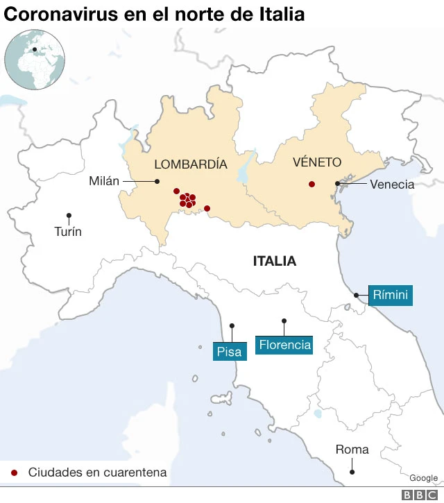 Coronavirus en el norte de Italia