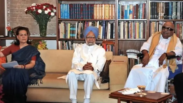 சோனியா, மன்மோகன் காந்தி மற்றும் கருணாநிதி