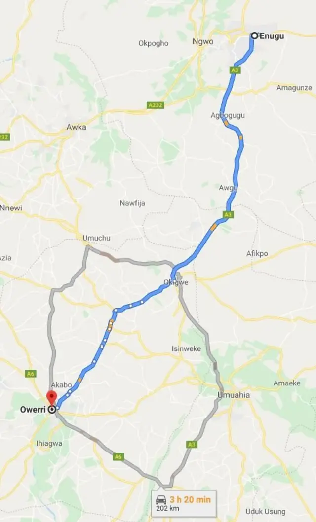 Okporoụzọ ndị si Enugwu gawa Owerri