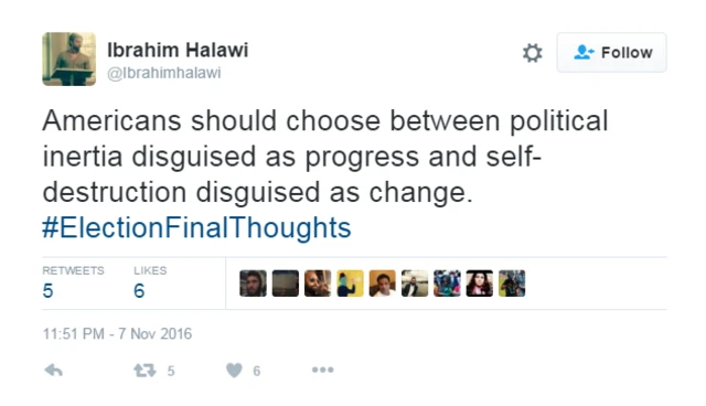 Tweet on US Election