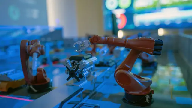 自动化汽车组装缩略模型。