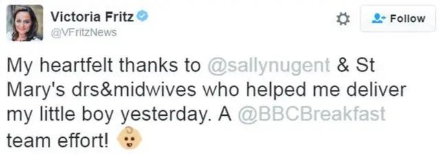 Tuíte de Victoria Fritz