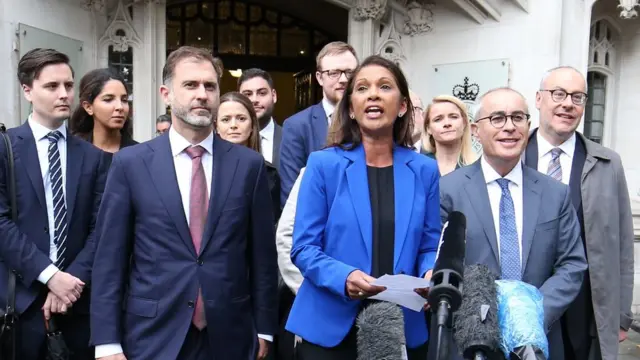 英国著名的留欧派活动人士吉娜·米勒在最高法庭宣判后发表讲话