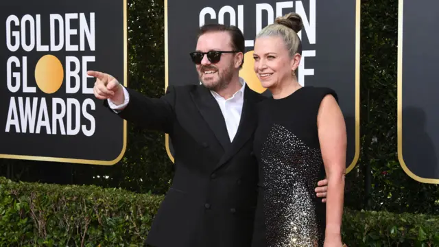 Ricky Gervais with Jane Fallon