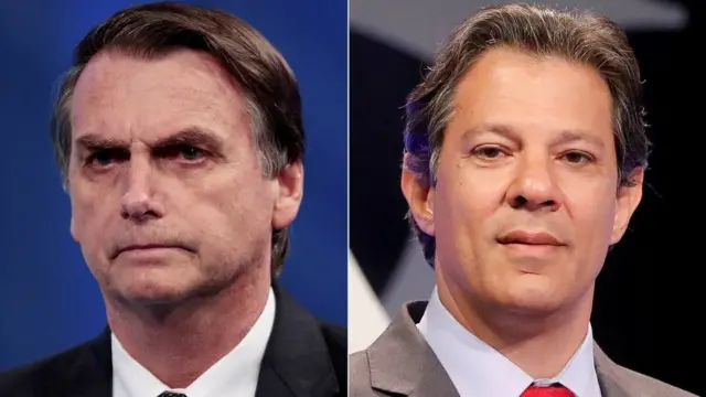 Bolsonaro (izq) y Haddad (der)