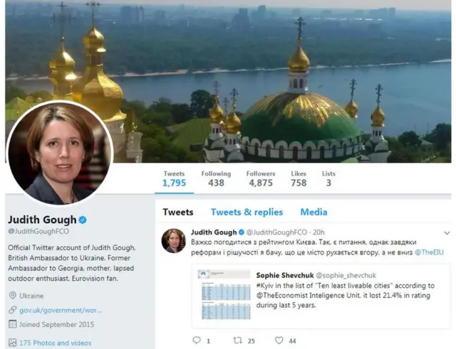 Tweet by Judith Gouth