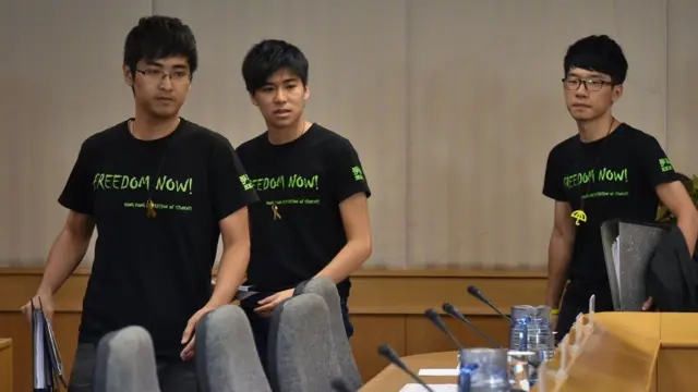 周永康（图左）、岑敖晖（图中）和罗冠聪（图右）在2014年"占中"期间曾经代表示威者与政府对话，但双方无法达成共识。