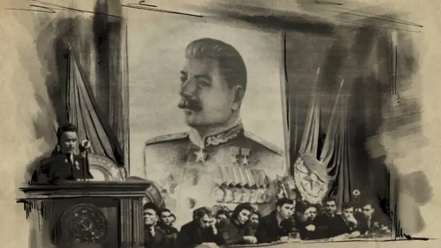 Foto de una conferencia del Partido Comunista en Cheliábinsk