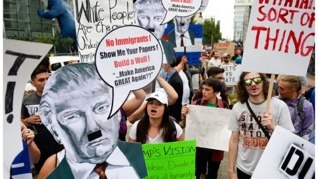 Manifestação contra Donald Trump