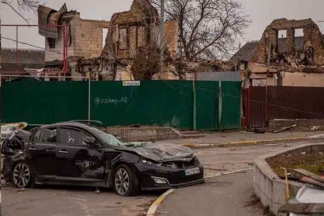 부차 시내 아브라모프의 집은 폐허로 변해버렸다