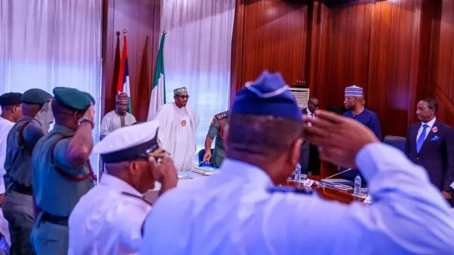 Shugaba Buhari da hafsoshin tsaro
