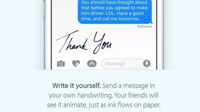 Una imagen de una palabra escrita a "mano" en el iOS10