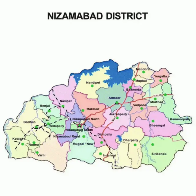 నిజామాబాద్ జిల్లా మ్యాప్