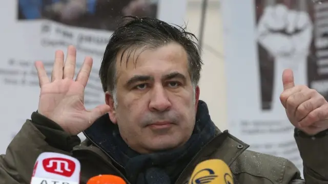 Міхеіл Саакашвілі на мітингу, грудень, 2017 року