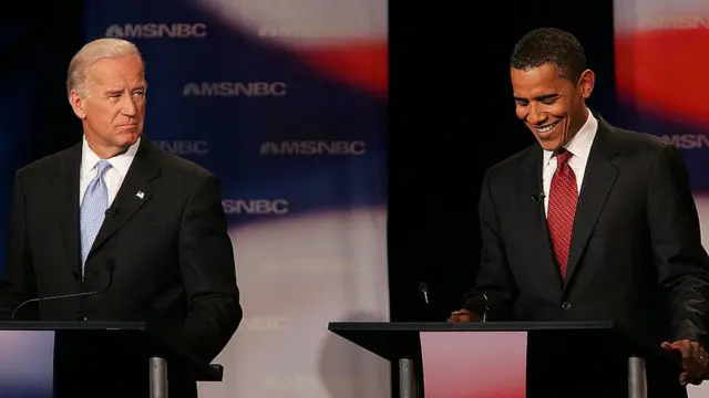 ২০০৮এর নির্বাচনের আগে টিভি বিতর্কে জো বাইডেন এবং বারাক ওবামা - এপ্রিল ২০০৭