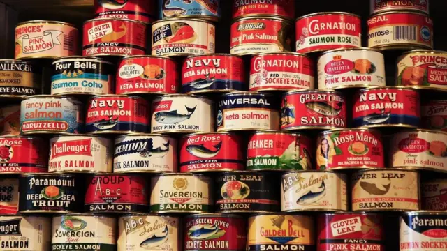 Latas de salmón