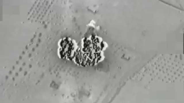 Halep'in kuzeyindeki saldırının uydu görüntüsü