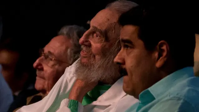 Raúl Castro, Fidel Castro e Nicolás Maduro