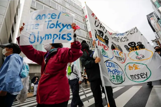 протесты с требованием отменить Олимпийские игры
