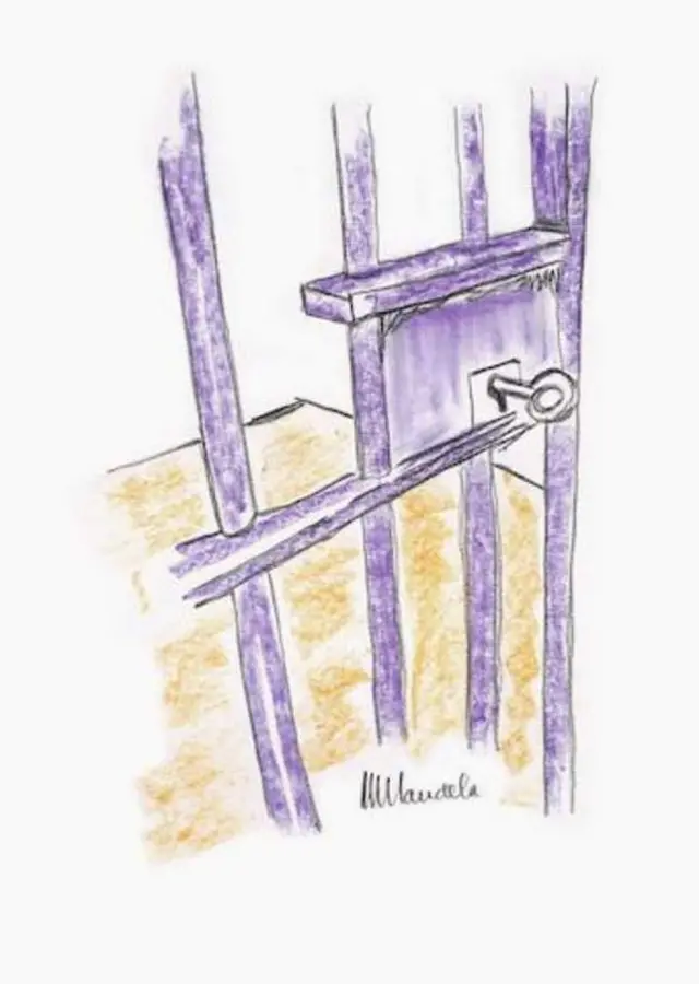 Le dessin The Cell Door réalisé par Nelson Mandela sera vendu aux enchères à New York par la maison Bonhams.