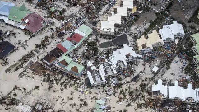 St Martin adasının havadan çekilen görüntüleri
