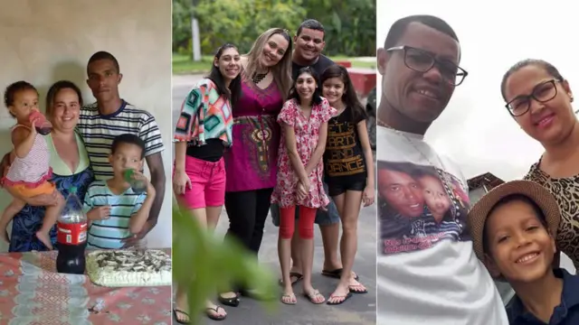 Gislaine Barboza, Viviane Lima e Adailton Gois com suas famílias