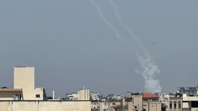 أحد الصواريخ في غزة