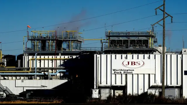 Мясокомбинат компании JBS в Миннесоте (октябрь 2020 года)