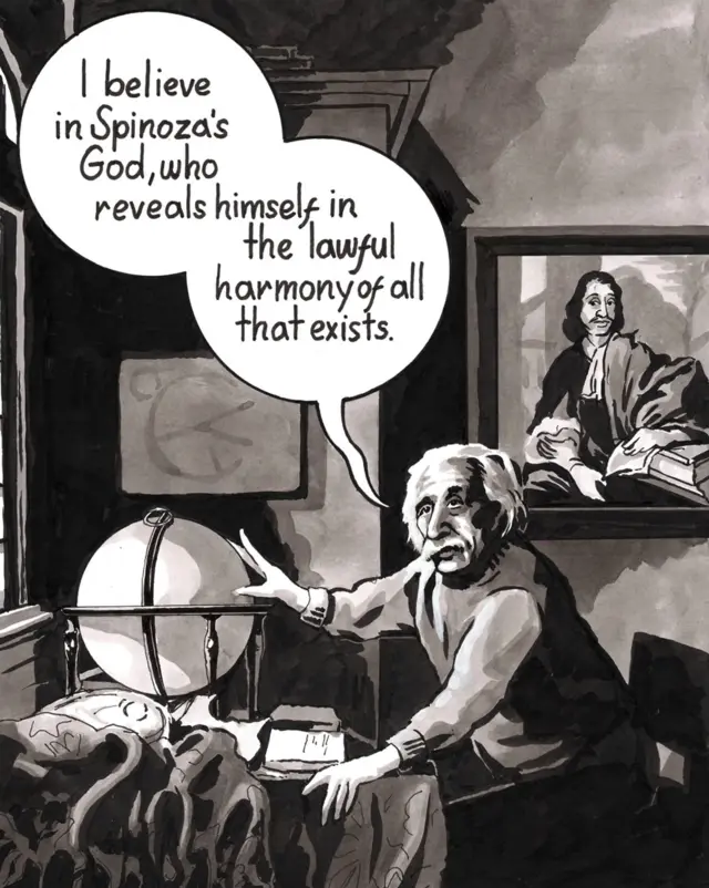 „Verujem u Spinozinog Boga, koji se ukazuje u zakonitoj harmoniji sa svime što postoji."