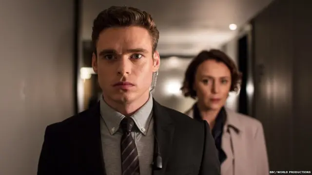 David Budd (Richard Madden), Julia Montague (Keeley Hawes) in the BBC One drama, Bodyguard