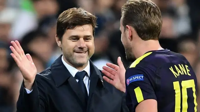 Mauricio Pochettino y Harry Kane