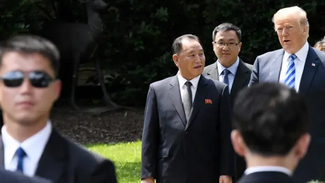 Trump y Kim Yong-chol, en la Casa Blanca.