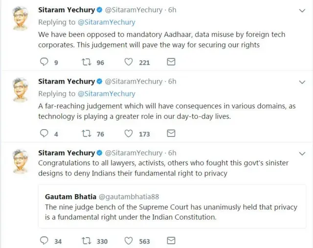 सीताराम येचुरी के ट्वीट