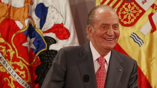 El emérito rey Juan Carlos I durante un viaje a Chile.