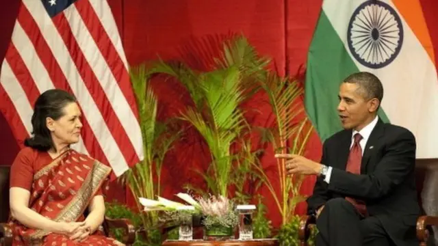 સોનિયા ગાંધી સાથે બરાક ઓબામા