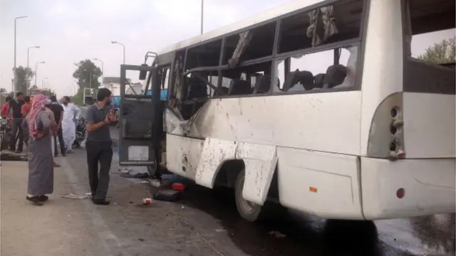 حافلة تعرضت لهجوم مسلحين إسلاميين في سيناء