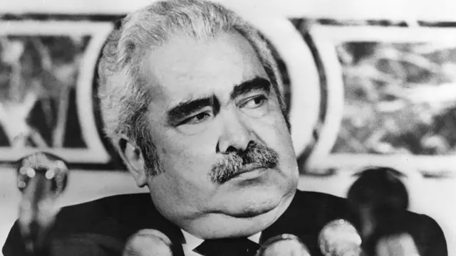 Herrera Campins en una rueda de prensa en los 80.