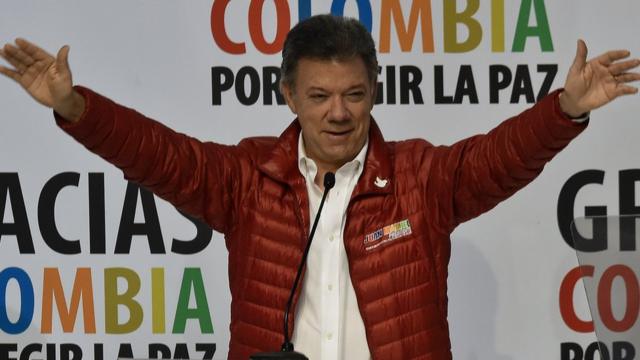 Juan Manuel Santos durante la campaña presidencial en 2014.