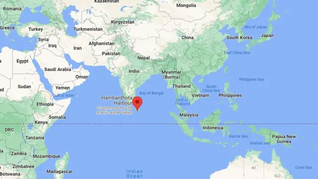 汉班托塔港的位置