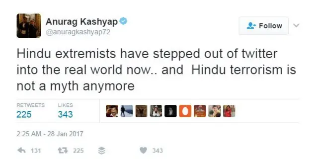 अनुराग कश्यप का ट्वीट