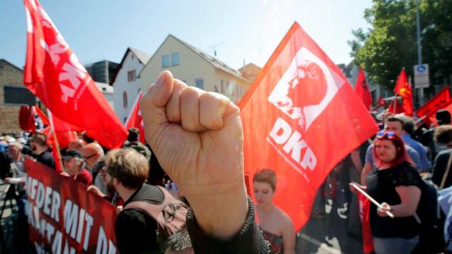 German communist party demonstrators in Trier