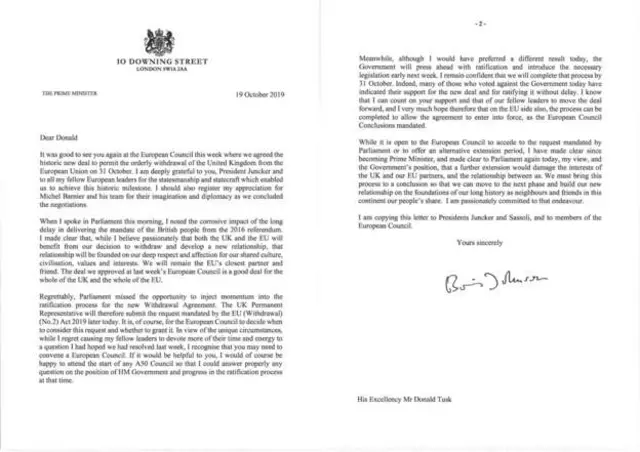 johnson'ın imzalı mektubu