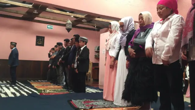 Musulmanes chamulas en San Cristóbal de las Casas, Chiapas.