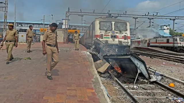 రైల్వే ఆస్తుల ధ్వంసం