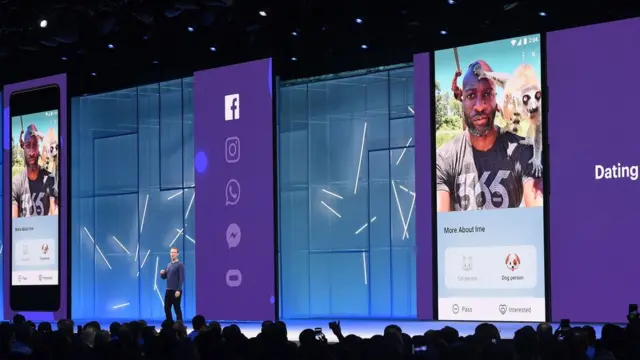 Facebook CEO Mark Zuckerberg dey explain about 'Dating' during di annual F8 summit for San Jose McEnery Convention Center inside San Jose, California on May 1, 2018