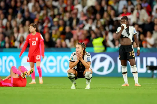 La decepción de las jugadoras alemanas.