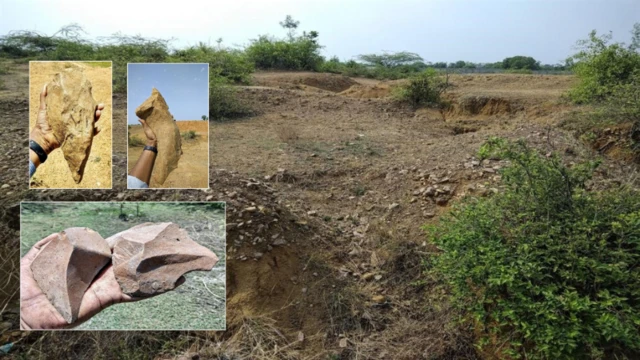 पापामिया टेकडी परिसरात उत्खननादरम्यान सापडलेली हत्यारं